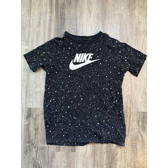 Nike Kids XL Galaxy Print T-Shirt Crew Neck Black - Picture 1 of 6